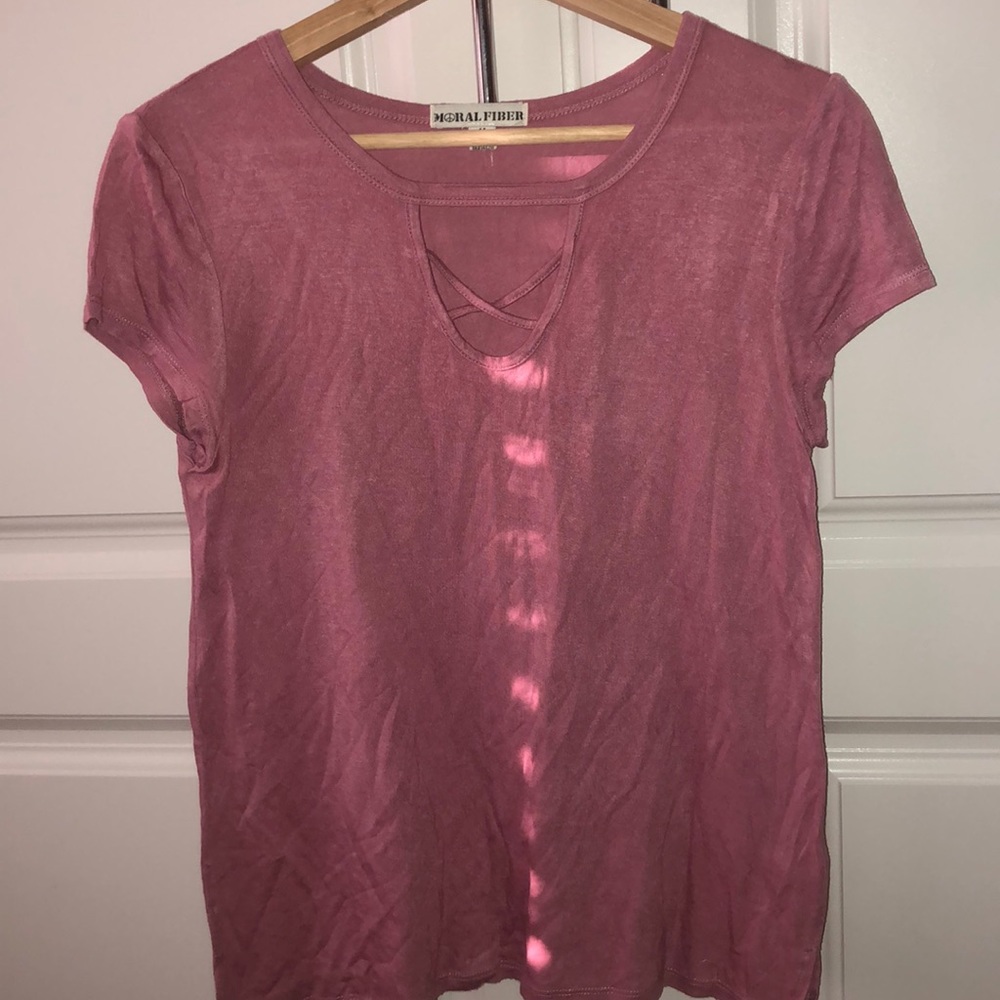 Mauve short sleeved shirt